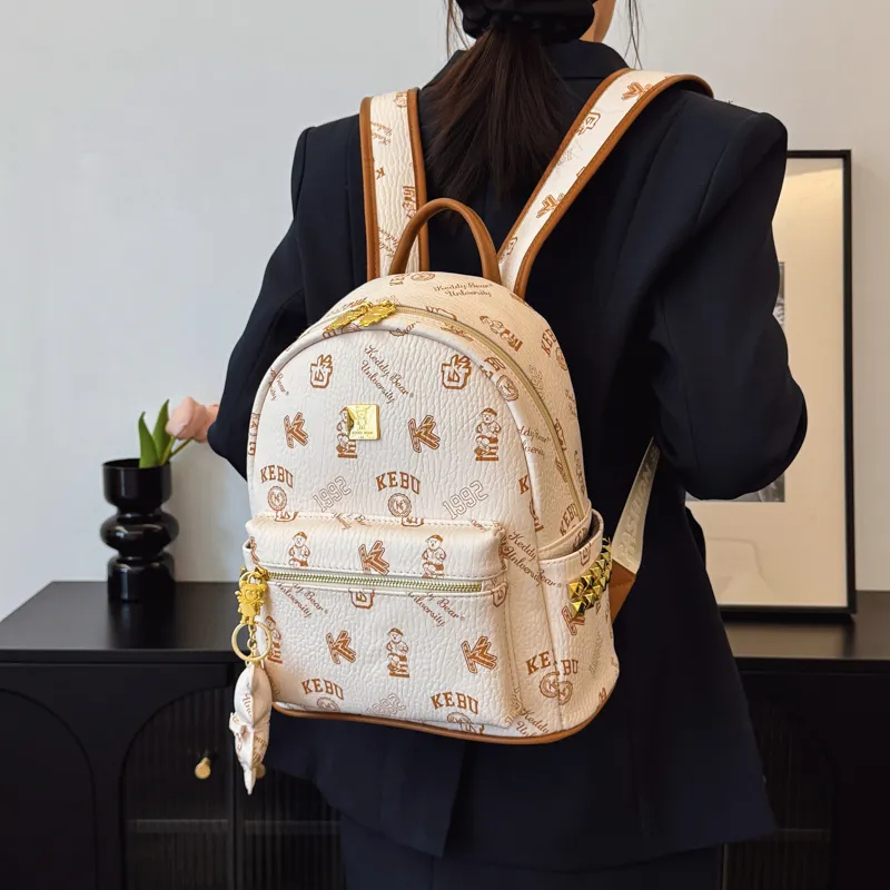 XIANGSU PU Backpack Women's Pink/White/Brown/Black-8
