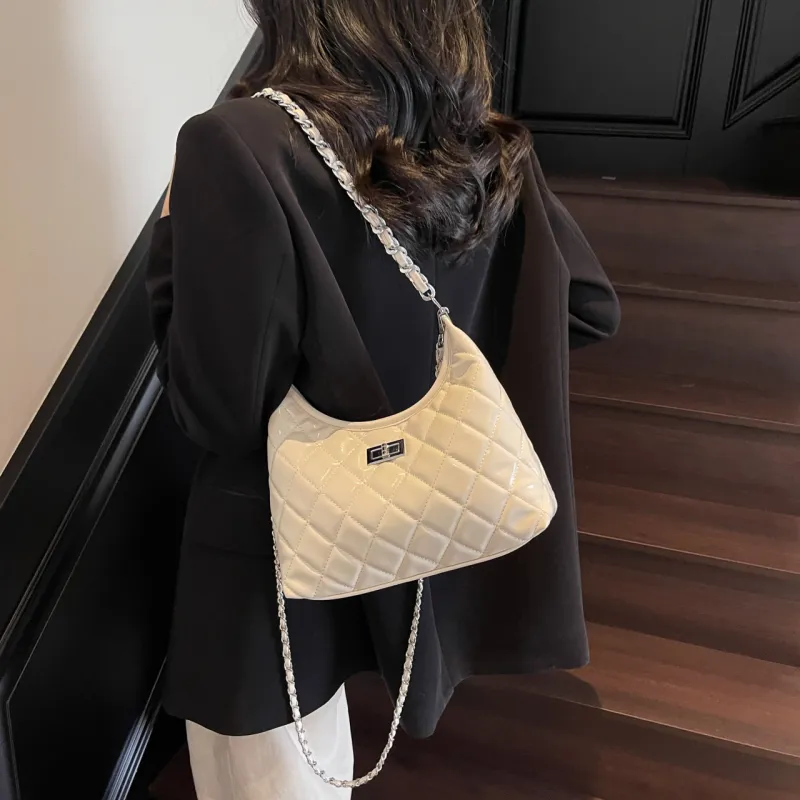 XIANGSU PU Shoulder Bag Women's Ecru/Silver/Black/Blue/Pink-2