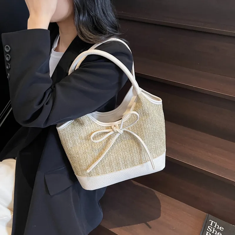 XIANGSU Straw Woven Shoulder Bag Women's Multicolor-1