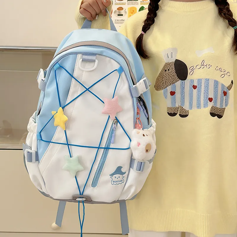 XIANGSU Nylon Backpack Large Size Unisex Multicolor-27