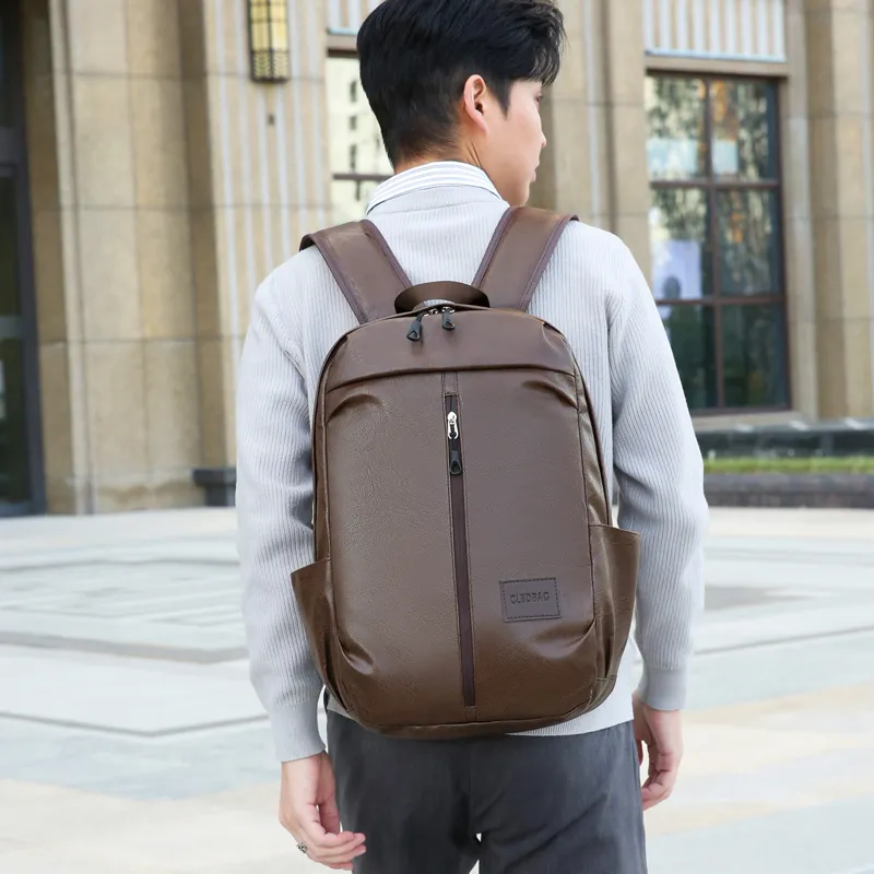 XIANGSU PU Backpack Men's Black/Brown-8