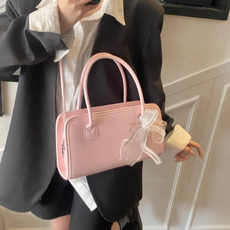 XIANGSU PU One Shoulder Handbags Women's White/Black/Yellow/Pink-21
