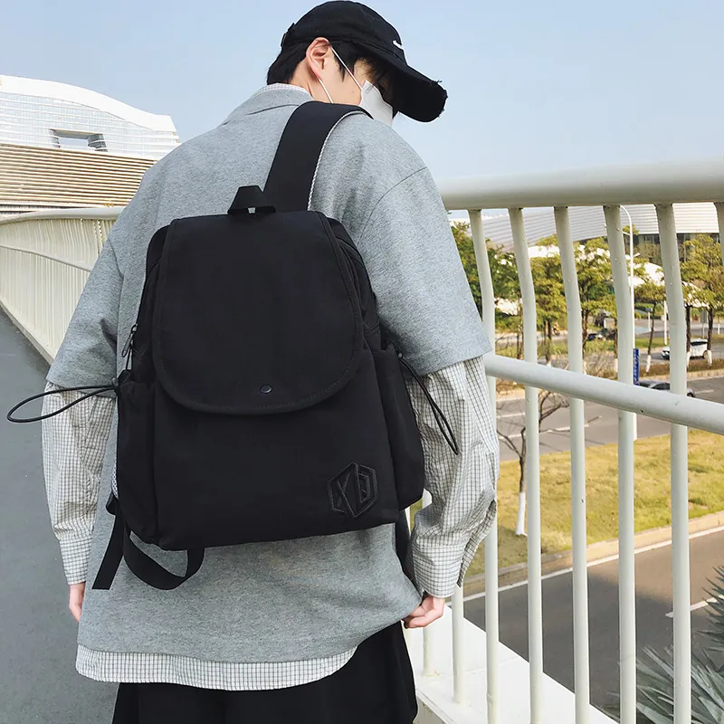 XIANGSU Nylon Backpack Unisex White/Khaki/Black/Gray/Red/Pink-13