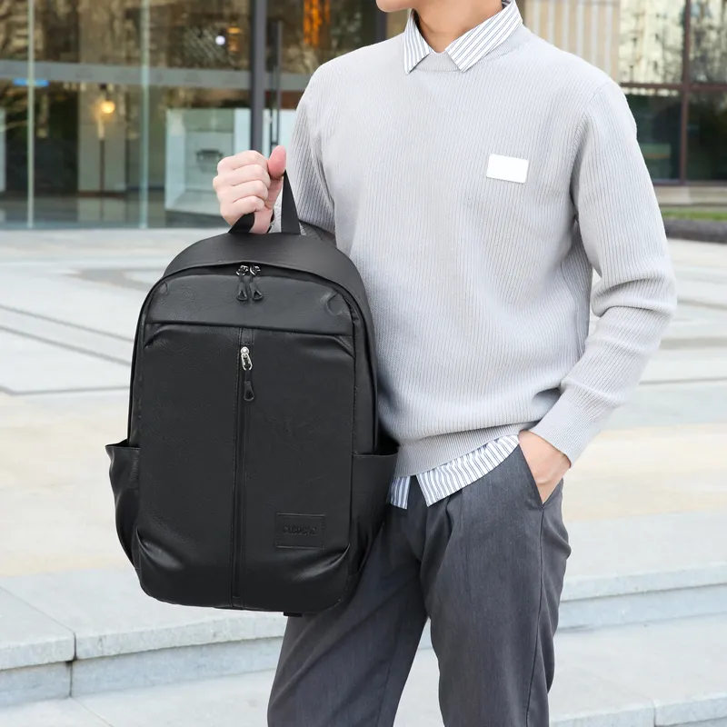 XIANGSU PU Backpack Men's Black/Brown-5