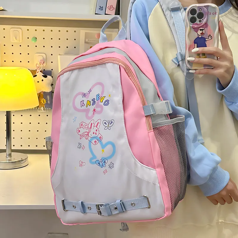 XIANGSU Nylon Backpack Women's Pink/Blue-5