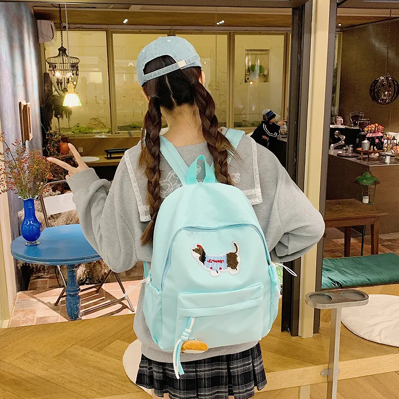 XIANGSU Nylon Fabric Backpack Unisex Multicolor-4