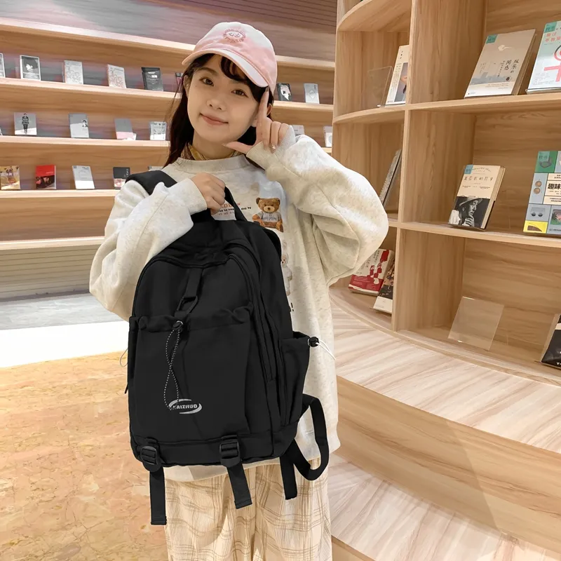XIANGSU Nylon Backpack Unisex Red/Pink White/Black-22