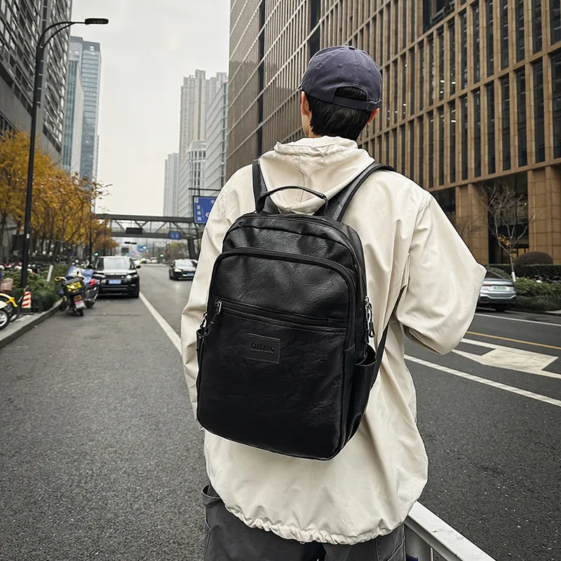 XIANGSU PU Backpack Regular Unisex Brown/Black-11