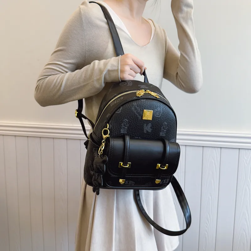 XIANGSU PU Backpack Women's Ecru/Pink/Brown/Black-17