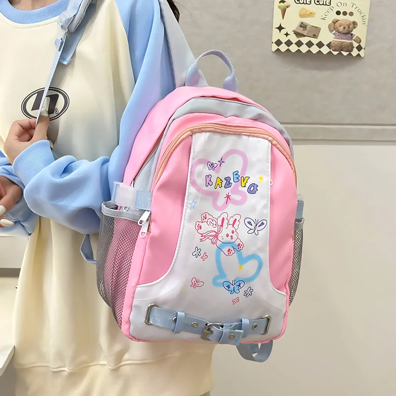 XIANGSU Nylon Backpack Women's Pink/Blue-2