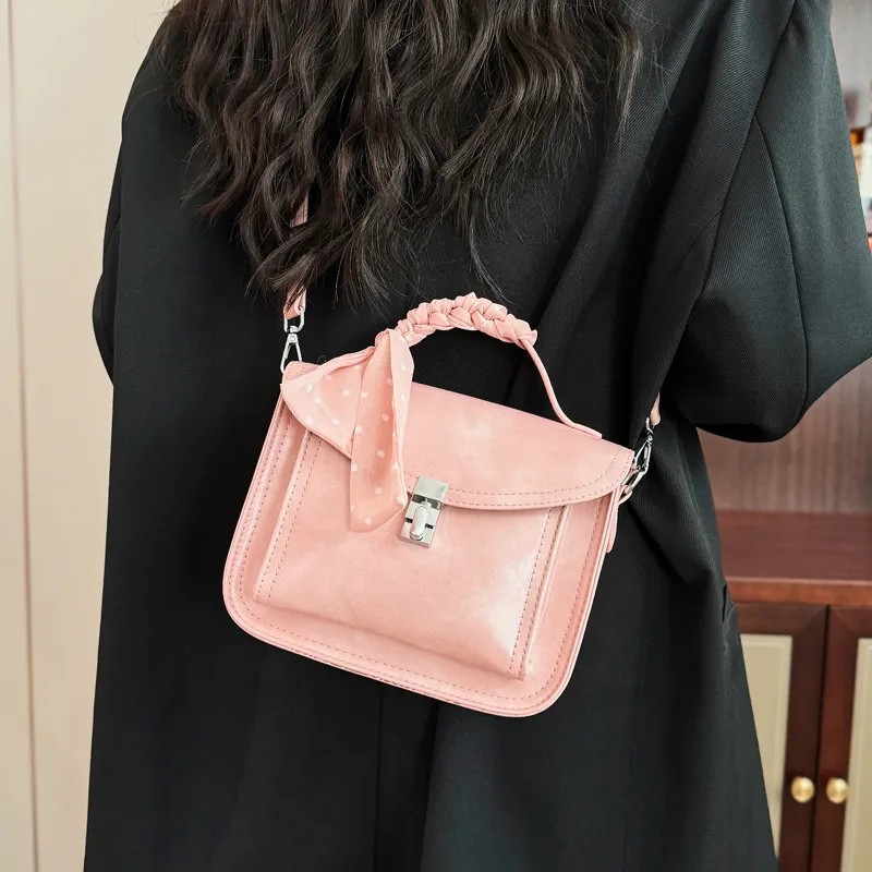 XIANGSU PU One Shoulder Handbags Women's White/Pink/Black/Silver-10