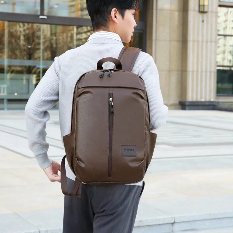 XIANGSU PU Backpack Men's Black/Brown-10