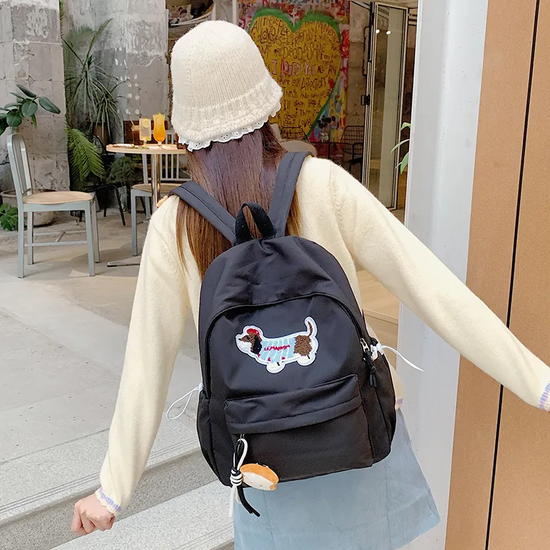 XIANGSU Nylon Fabric Backpack Unisex Multicolor-7