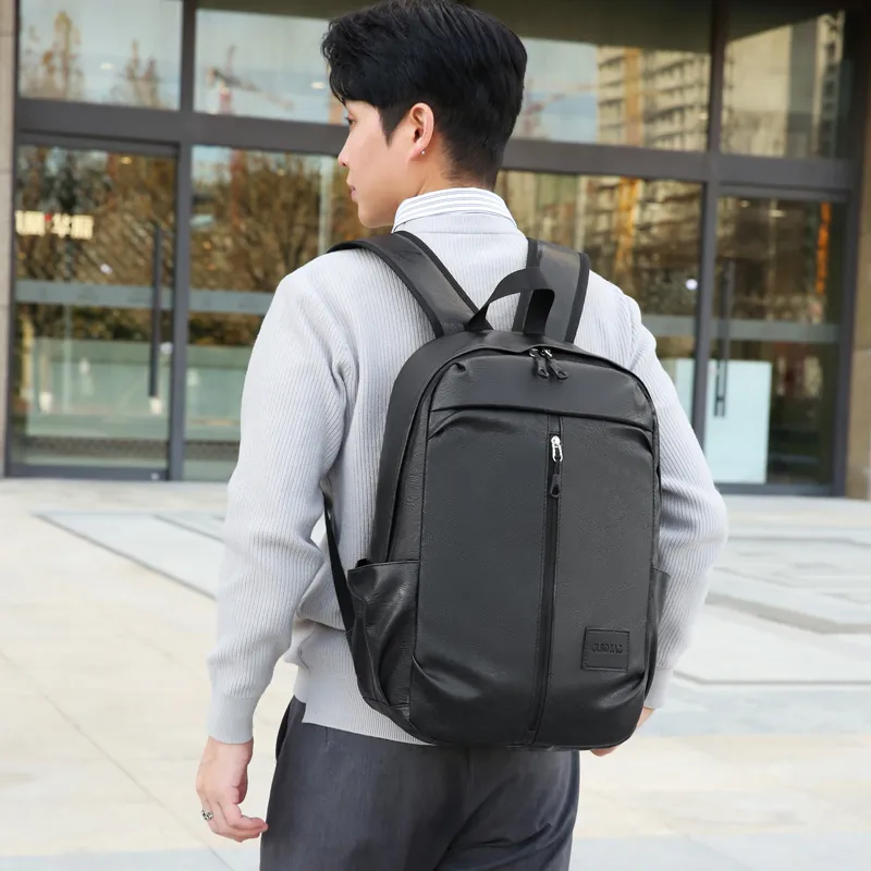 XIANGSU PU Backpack Men's Black/Brown-3