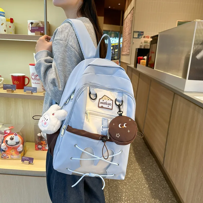 XIANGSU Nylon With PVC Backpack Women's Multicolor-1