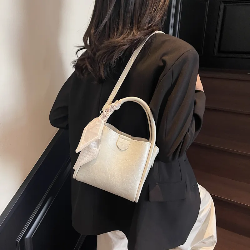 XIANGSU PU Shoulder Bag Women's White/Ecru/Black-8
