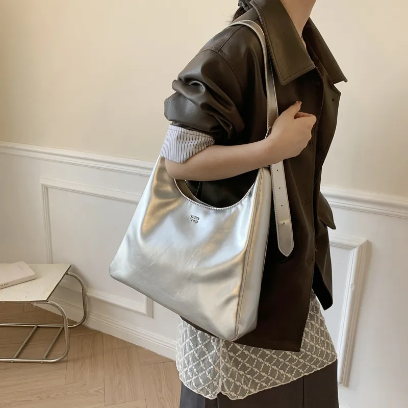 XIANGSU Pu Shoulder Bag Women's White/Silver/Black/Pink-10