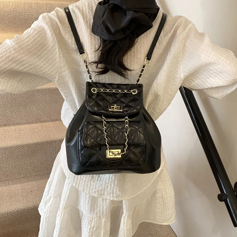 XIANGSU PU Backpack Women's White/Black/Red/Pink-2