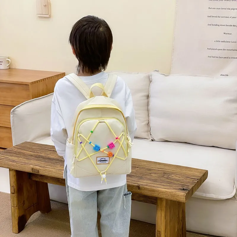 XIANGSU Nylon Backpack Unisex Light Blue/Beige/Pink/Purple/Dark Blue-6