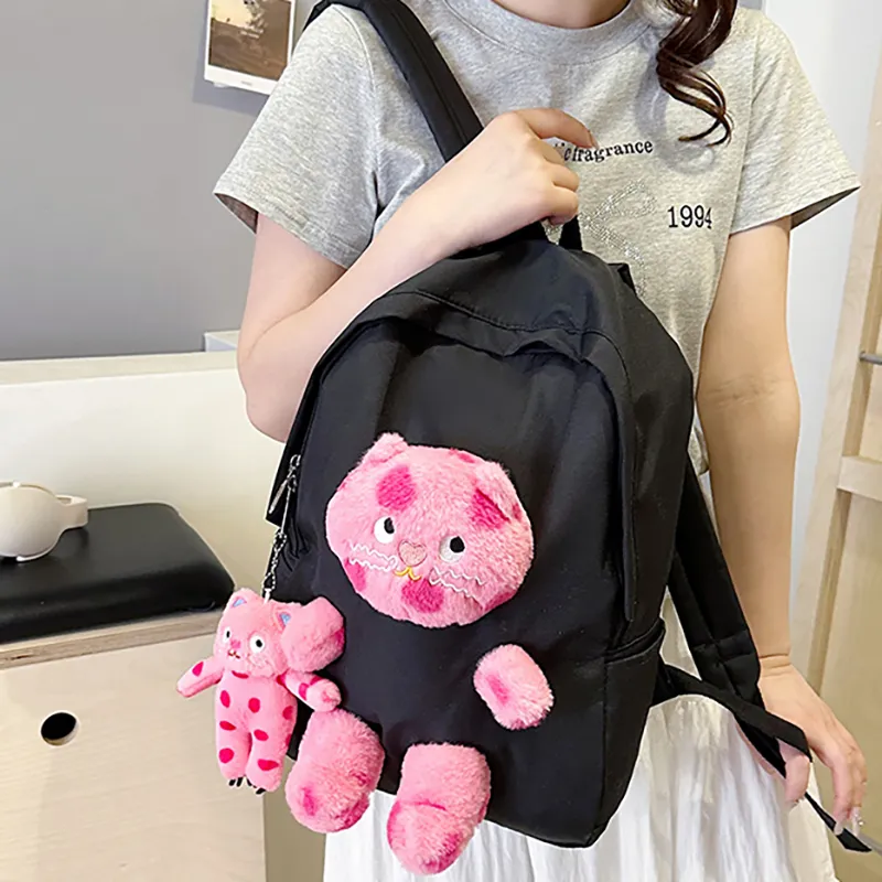 XIANGSU Nylon Backpack Unisex White/Pink/Black/Blue-14
