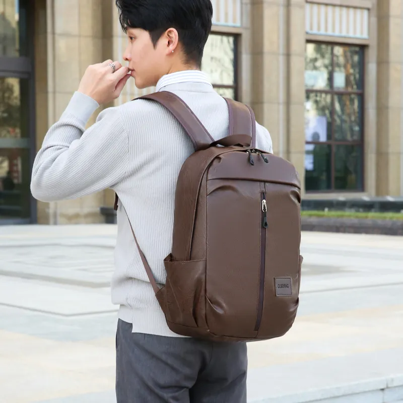 XIANGSU PU Backpack Men's Black/Brown-9