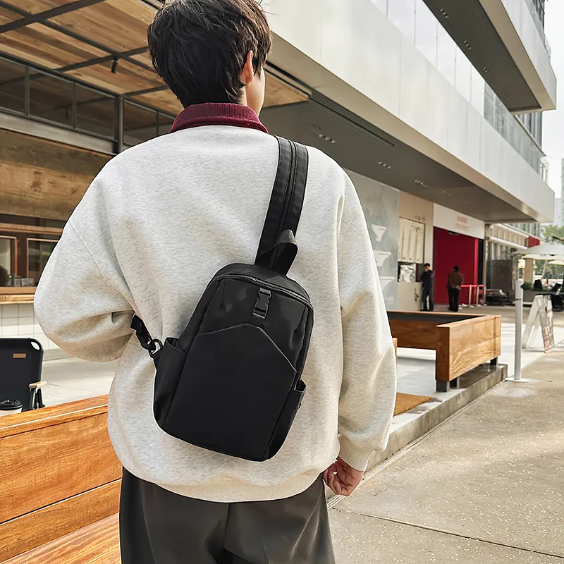 XIANGSU Nylon Sling Bag Backpack Regular Unisex White/Khaki/Green/Black-20
