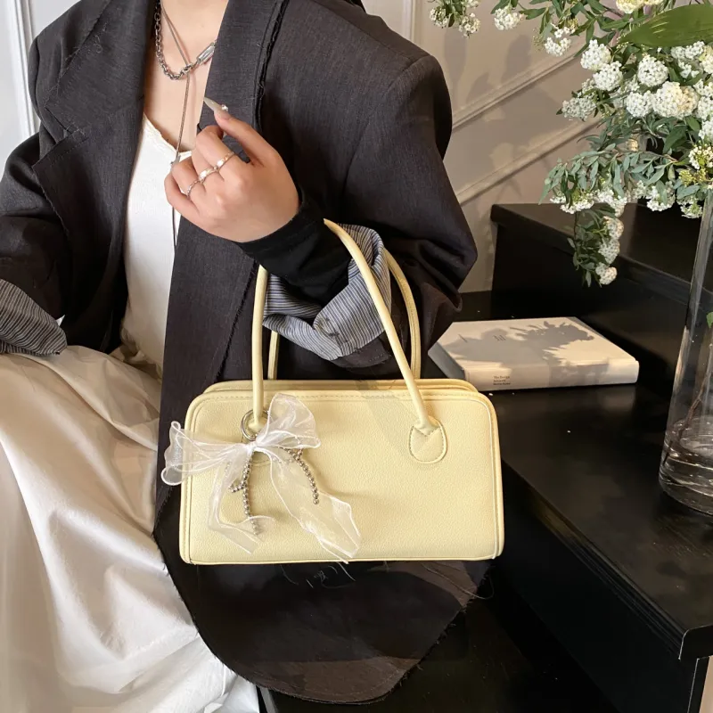 XIANGSU PU One Shoulder Handbags Women's White/Black/Yellow/Pink-16