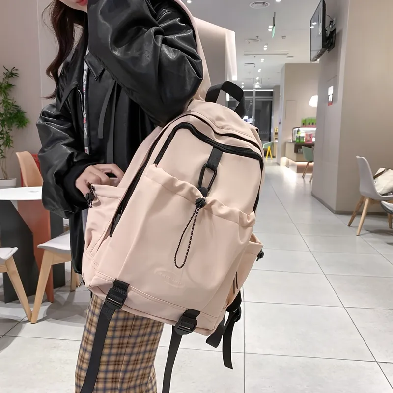 XIANGSU Nylon Backpack Unisex Red/Pink White/Black-10