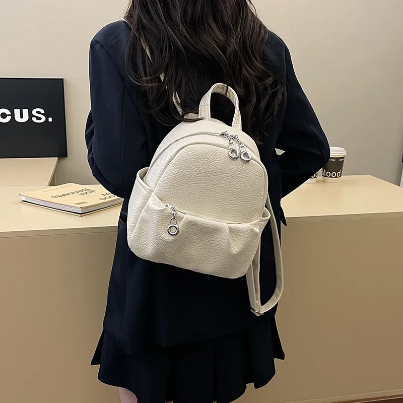 XIANGSU PU Backpack Women's Elephant Gray/Black/Khaki/Ecru-26