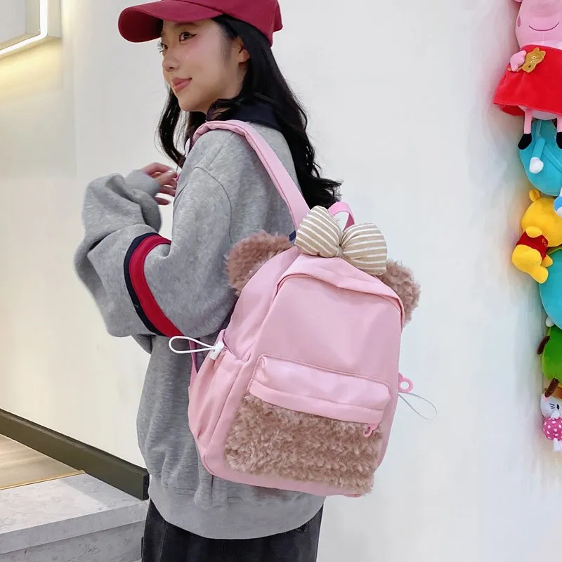 XIANGSU Nylon Backpack Women's Pink-6
