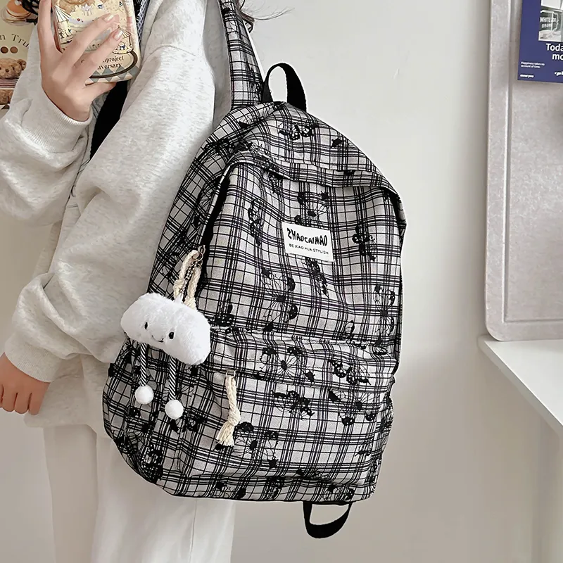 XIANGSU Polyester Backpack Women's Blue/White/Black-15