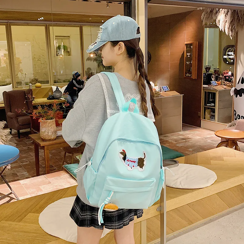 XIANGSU Nylon Fabric Backpack Unisex Multicolor-3