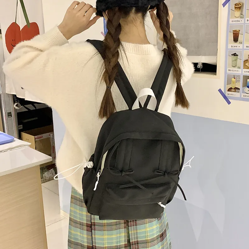 XIANGSU Nylon Fabric Backpack Women's Light Green/Dark Green/Gray/Black-23