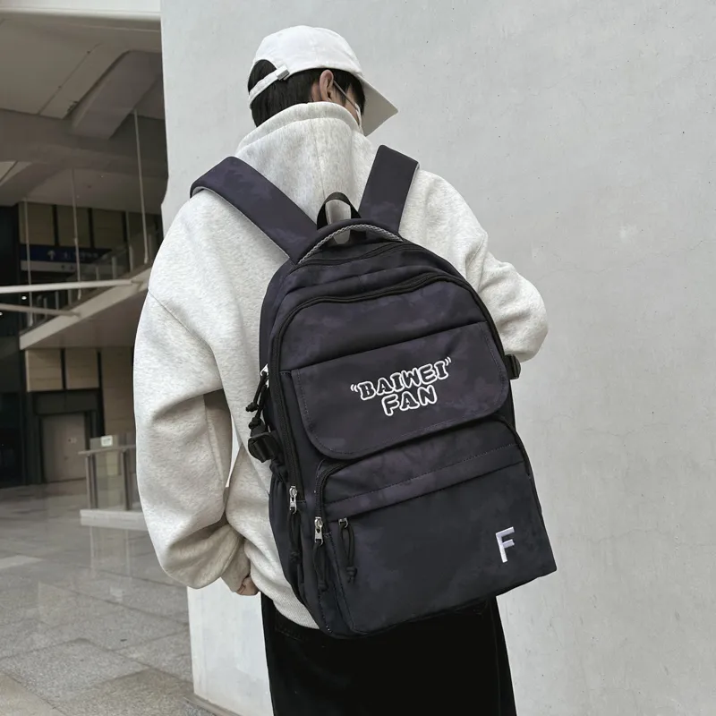 XIANGSU Nylon Backpack Unisex White/Black/Red/Green-6