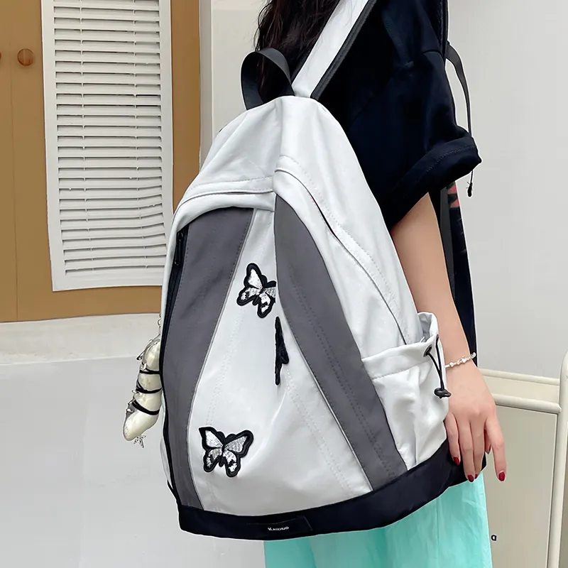 XIANGSU Nylon Backpack Women's Green/Gray-10