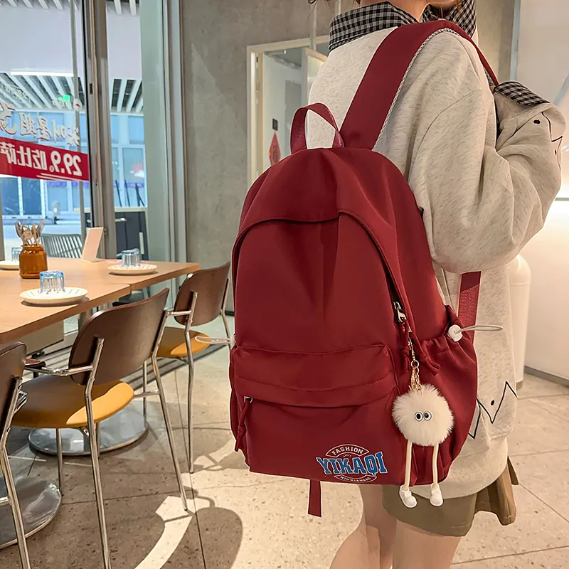 XIANGSU Nylon Backpack Unisex White/Red/Blue/Pink/Black-8