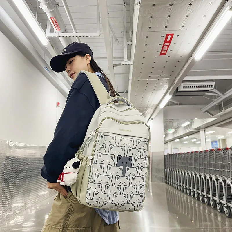 XIANGSU Nylon Backpack Regular Unisex Multicolor-24