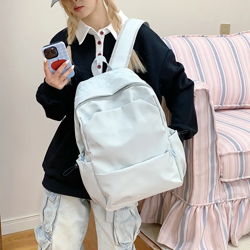 XIANGSU Nylon Backpack Regular Unisex Blue/Red/White/Black-19