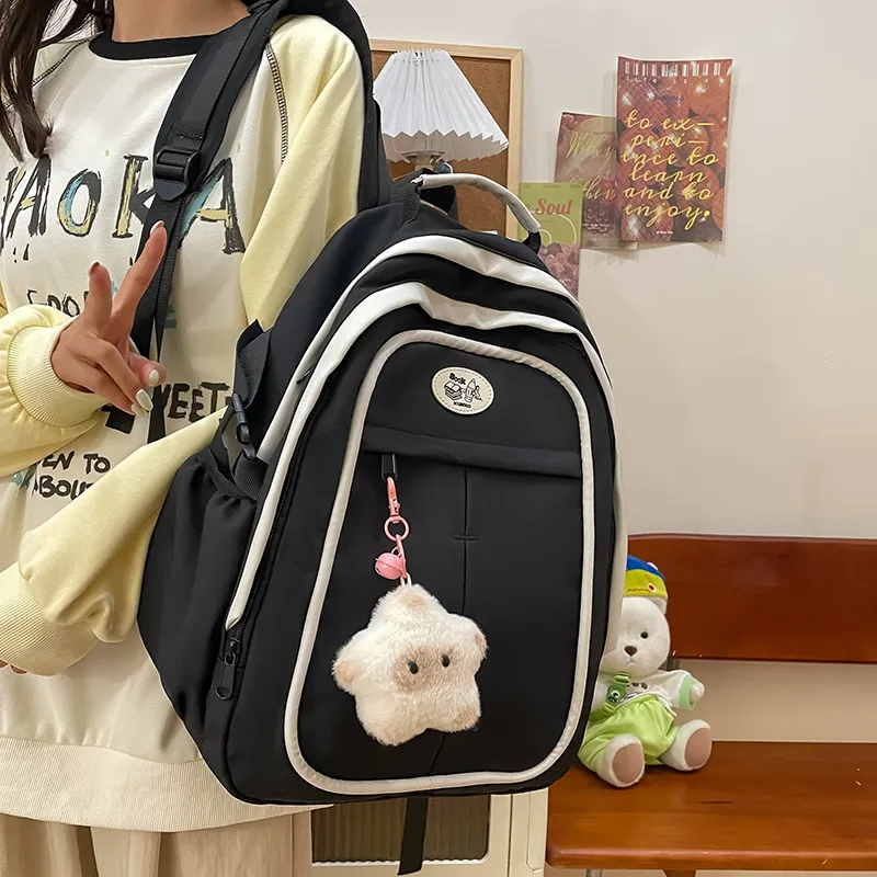 XIANGSU Nylon Backpack Women's Yellow/Pink/White/Black-18