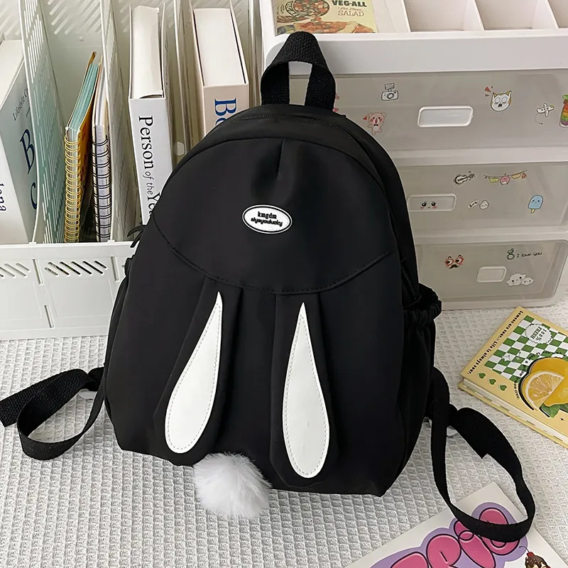 XIANGSU Nylon Fabric Backpack Regular Unisex White/Pink/Yellow/Blue/Black-23