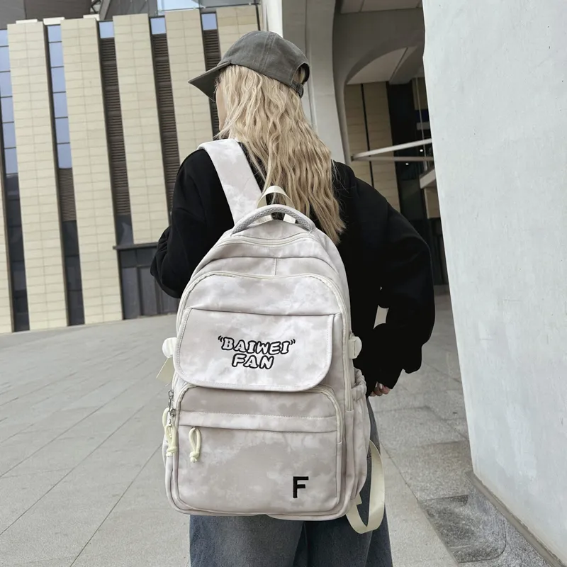 XIANGSU Nylon Backpack Unisex White/Black/Red/Green-2