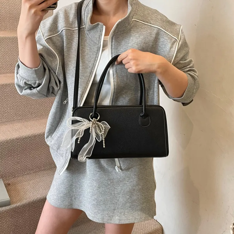 XIANGSU PU One Shoulder Handbags Women's White/Black/Yellow/Pink-9