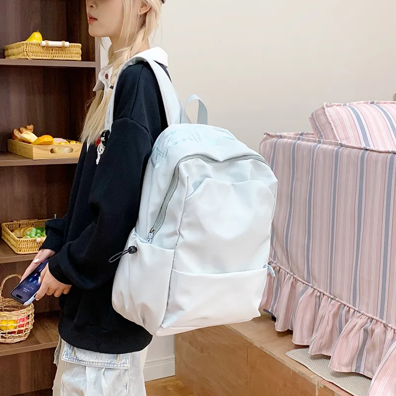 XIANGSU Nylon Backpack Regular Unisex Blue/Red/White/Black-2