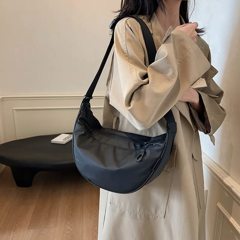 XIANGSU Fabric Shoulder Bag Women's Black-4