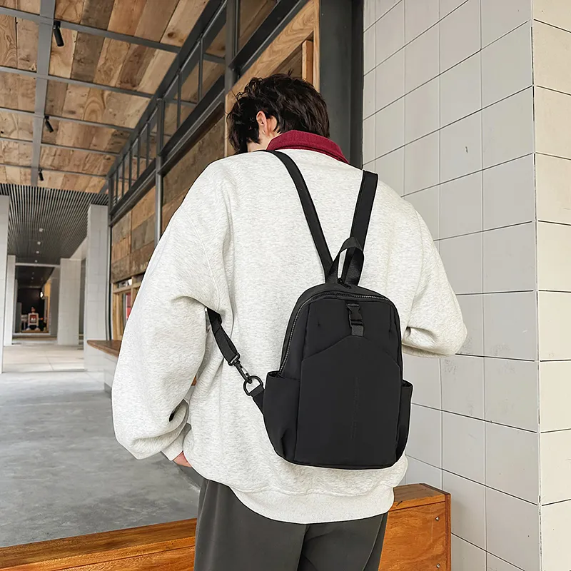 XIANGSU Nylon Sling Bag Backpack Regular Unisex White/Khaki/Green/Black-23