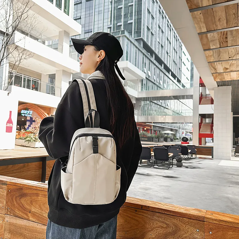 XIANGSU Nylon Sling Bag Backpack Regular Unisex White/Khaki/Green/Black-10