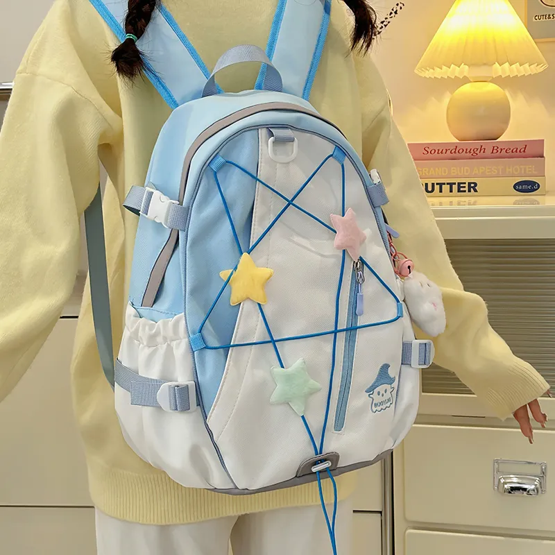XIANGSU Nylon Backpack Large Size Unisex Multicolor-22