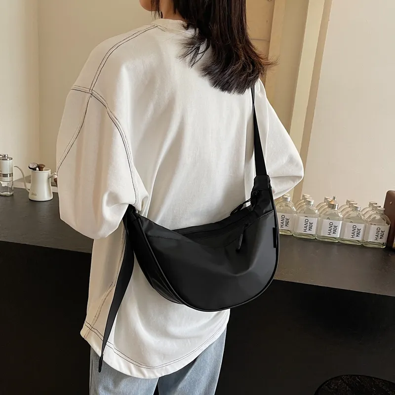 XIANGSU Fabric Shoulder Bag Women's Black-11