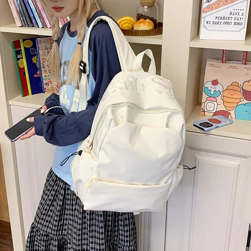 XIANGSU Nylon Backpack Regular Unisex Blue/Red/White/Black-15