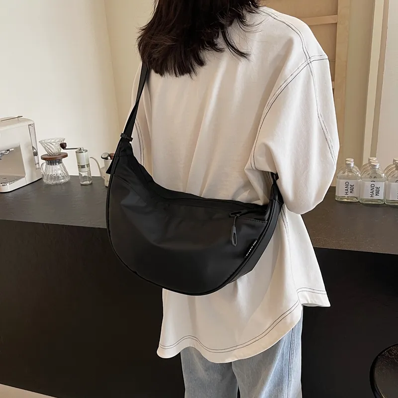 XIANGSU Fabric Shoulder Bag Women's Black-10